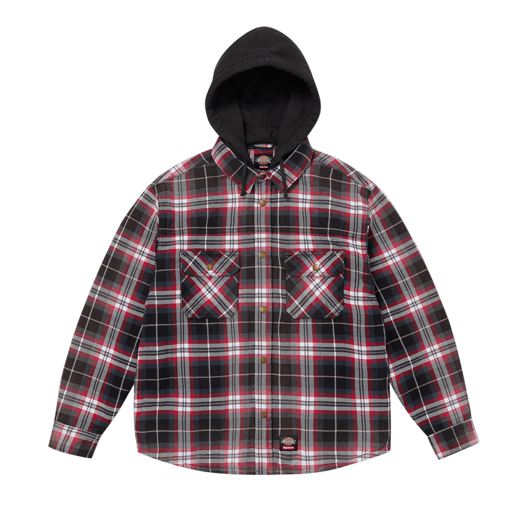 Supreme x Dickies Lined Zip Up Hooded Flannel Shirt 'Black'