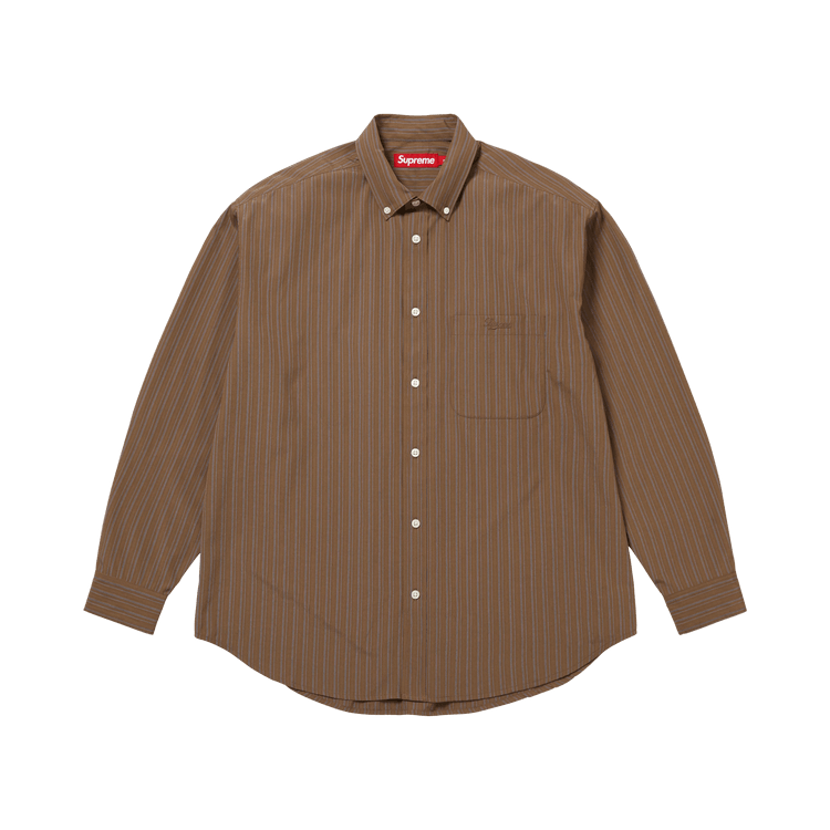 Supreme Pinstripe Shirt 'Brown'