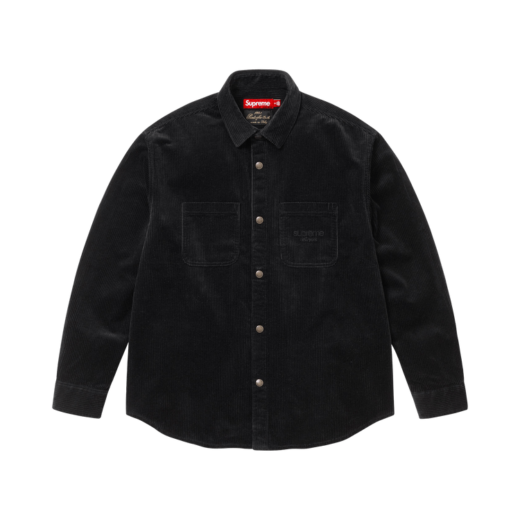 Supreme Wide Wale Corduroy Snap Shirt 'Black'