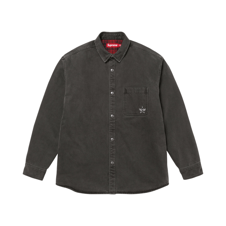 Supreme Quilted Lined Denim Snap Shirt 'Black'