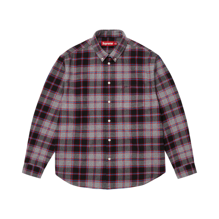 Supreme Plaid Flannel Shirt 'Grey'