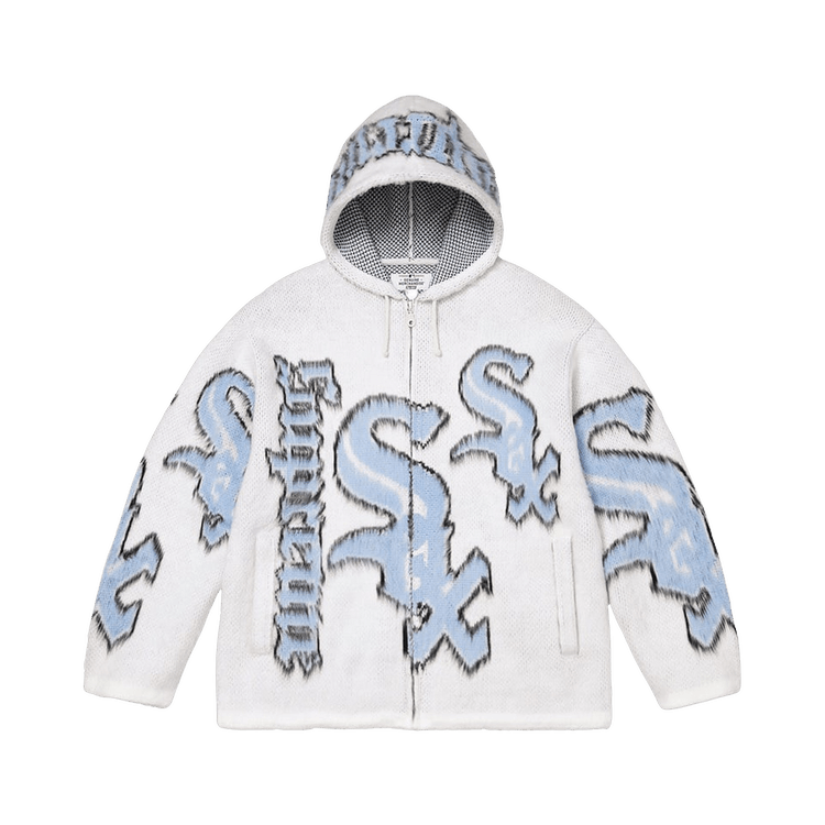 Supreme x Chicago White Sox Zip Up Hooded Sweater 'White'