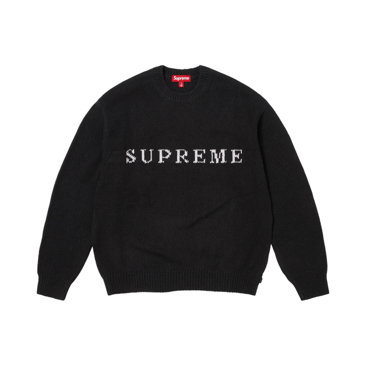 Supreme Contrast Logo Sweater 'Black'