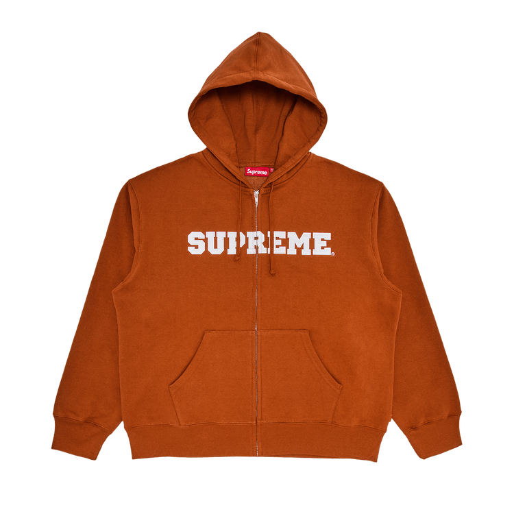 Supreme Collegiate Appliqué Zip Up Hooded Sweatshirt 'Rust'