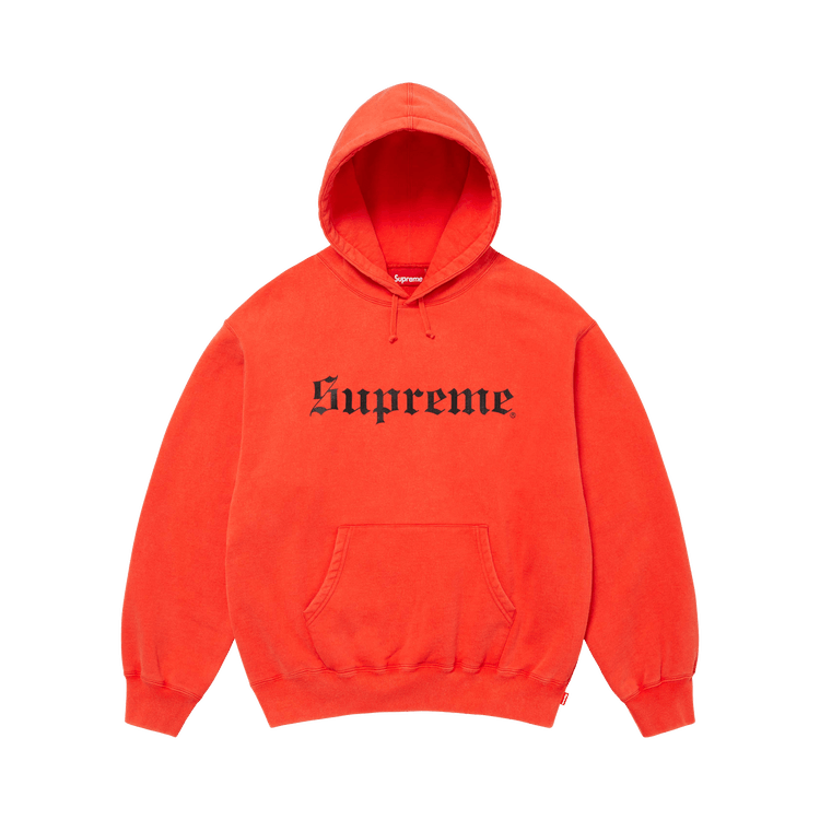 Supreme Washed Old English Hooded Sweatshirt 'Orange'