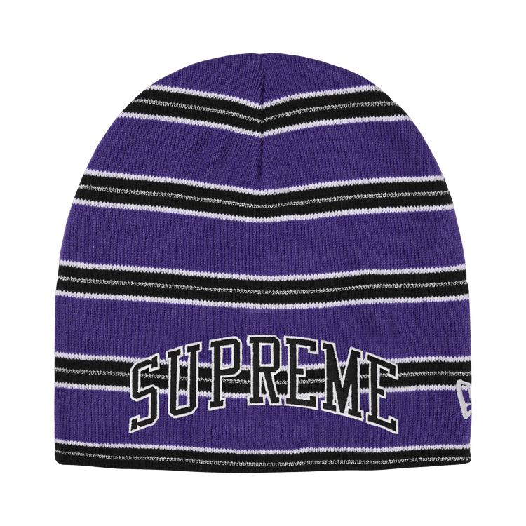 Supreme New Era Stripe Beanie 'Purple'