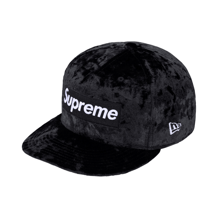 Supreme Crushed Velvet Box Logo New Era 'Black'