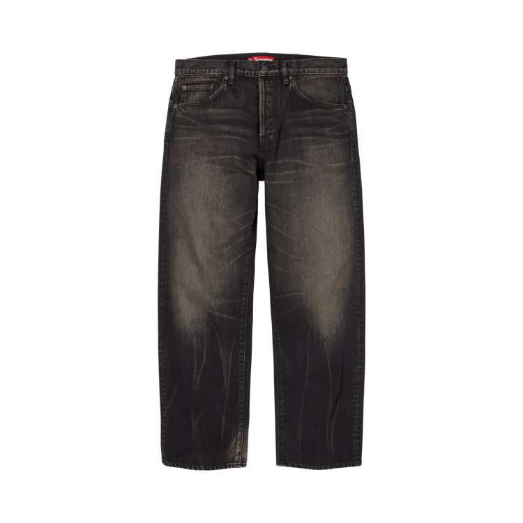 Supreme Distressed Loose Fit Selvedge Jean 'Washed Black'