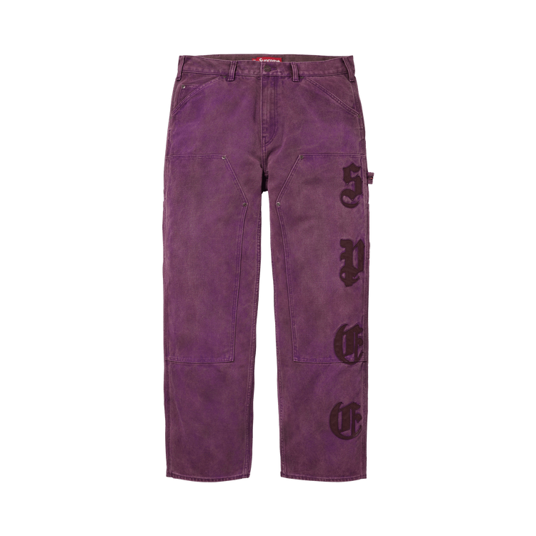 Supreme Leather Appliqué Double Knee Painter Pant 'Purple'