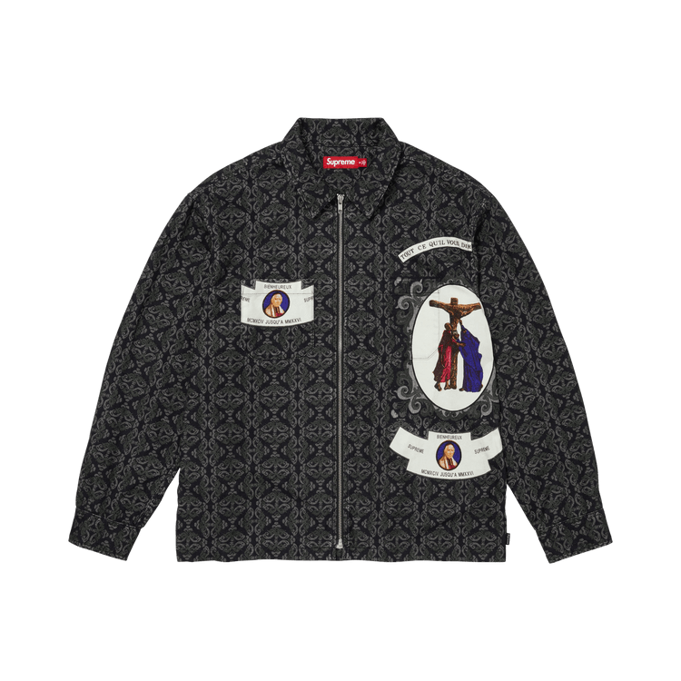 Supreme Devotion Flannel Zip Up Shirt 'Black'