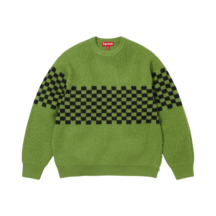 Supreme Checkerboard Pilled Sweater 'Green'