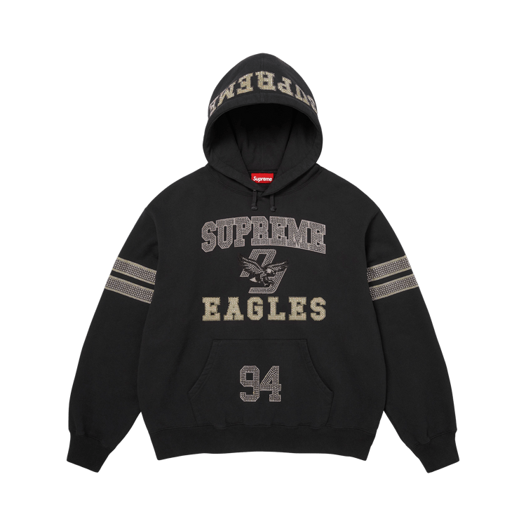 Supreme Rhinestone Eagle Hooded Sweatshirt 'Black'