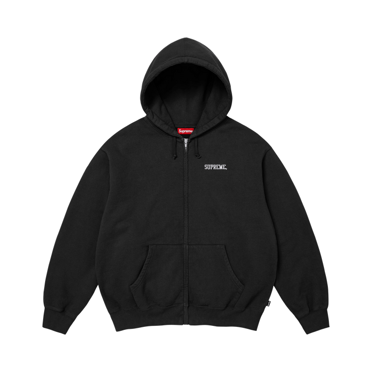 Supreme Blessed Appliqué Zip Up Hooded Sweatshirt 'Black'