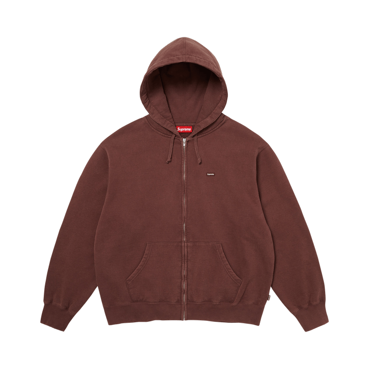 Supreme Small Box Zip Up Hooded Sweatshirt 'Brown'