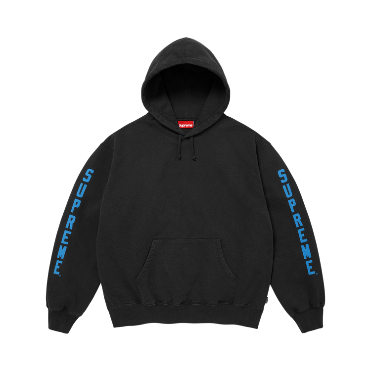 Supreme Washed Logo Hooded Sweatshirt 'Black'