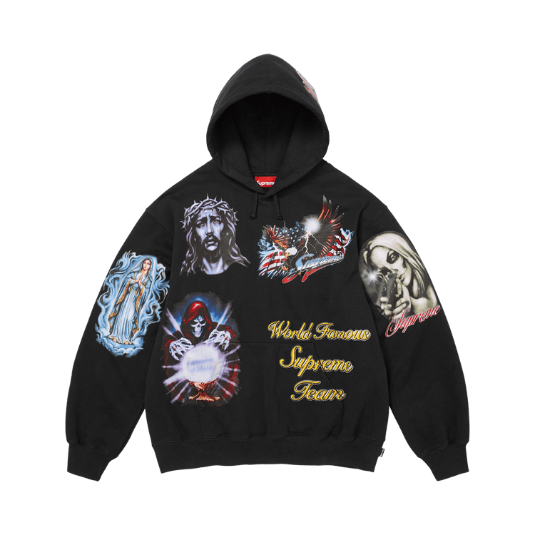 Supreme Stickers Hooded Sweatshirt 'Black'