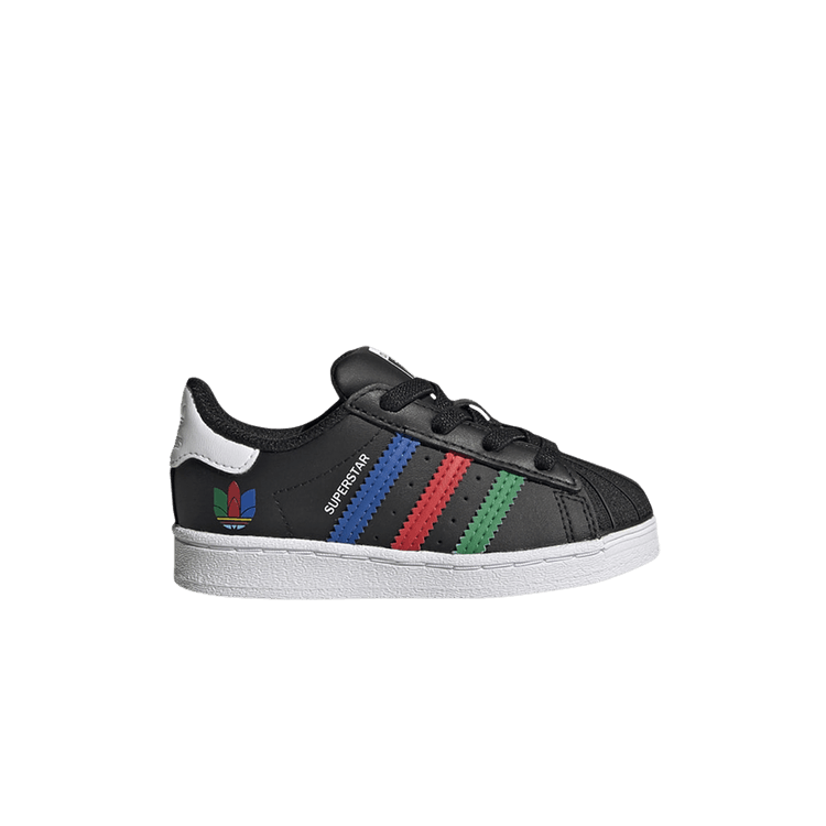 Adidas Superstar Infant 'Colorful Stripes - Core Black'