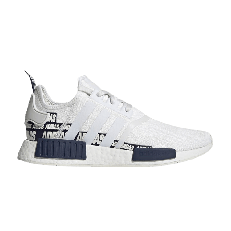 Adidas NMD_R1 'Wordmark Heel Stripe - Crystal White Navy'