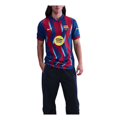 Nike x FC Barcelona 2025/26 Stadium Fourth Dri-FIT Replica T-Shirt 'Gym Blue Salsa Red Opti Yellow'