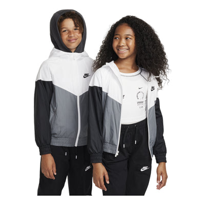 (GS) Nike Sportswear Windrunner Hooded Repel Jacket 'White Grey Black'
