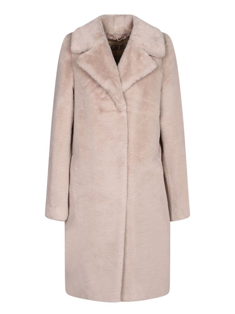Herno Faux Fur Single-Breasted Coat