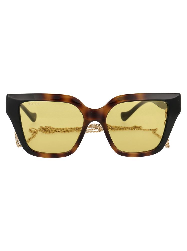 Gucci Eyewear Square Frame Chain-Linked Sunglasses