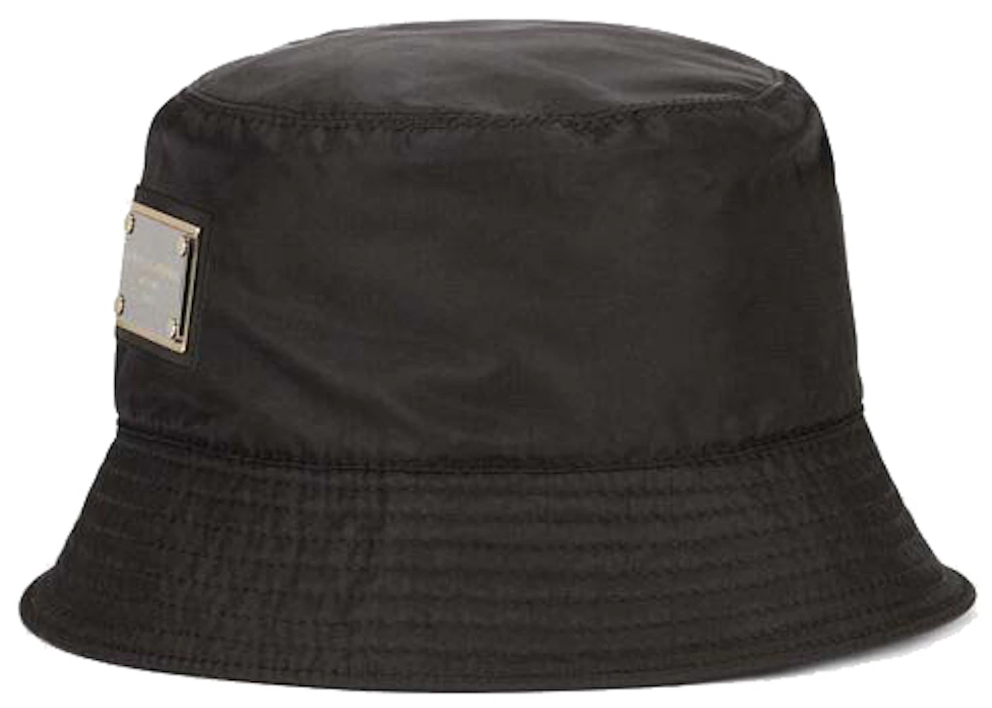 Dolce & Gabbana Nylon Branded Plate Bucket Hat Black