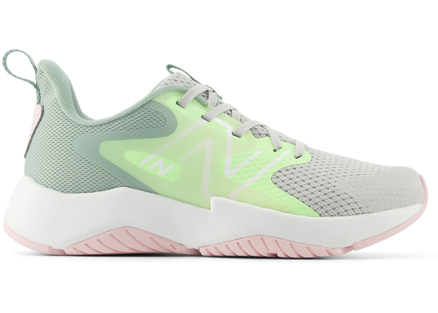 New Balance Rave Run v2 Lace Grey Matter Mint Flash Mosaic Green (GS)