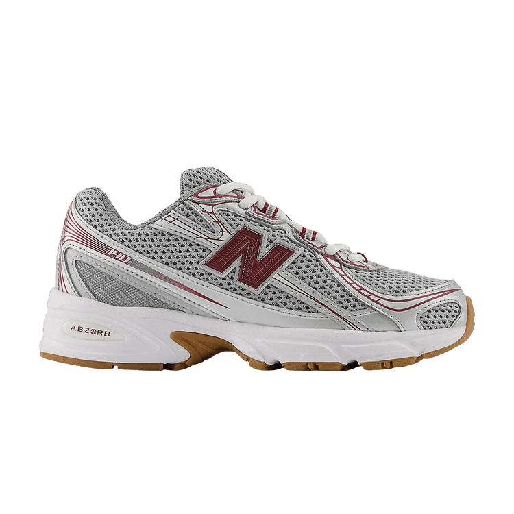 New Balance 740 Big Kid 'Silver Metallic Monarch Burgundy'