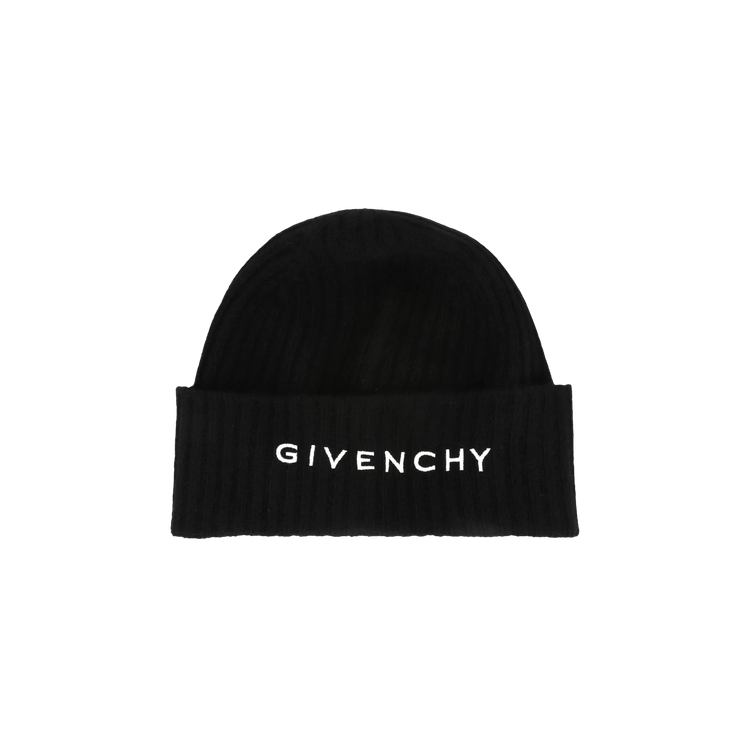 Givenchy Ribbed Embroidered Logo Beanie 'Black/White'