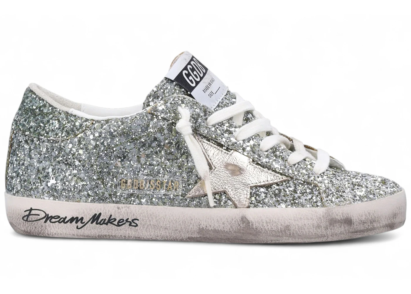 Golden Goose Super-Star Platinum Green Glitter (Women's)