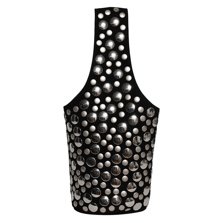Khaite Livia Bag 'Black Suede/Silver Studs'
