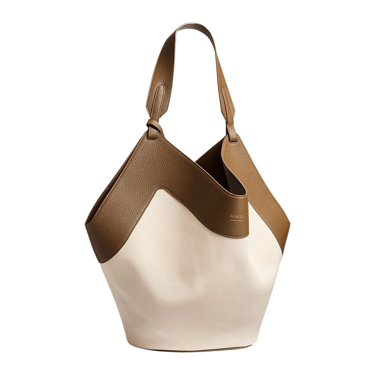 Khaite Medium Lotus Tote Bag 'Cream/Dark Olive'