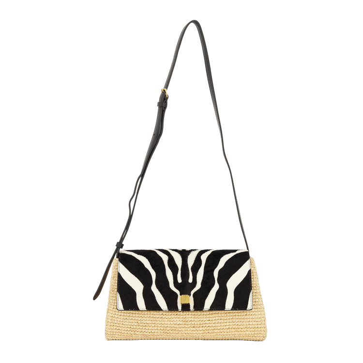 Khaite Audrey Raffia Crossbody 'Black/White'