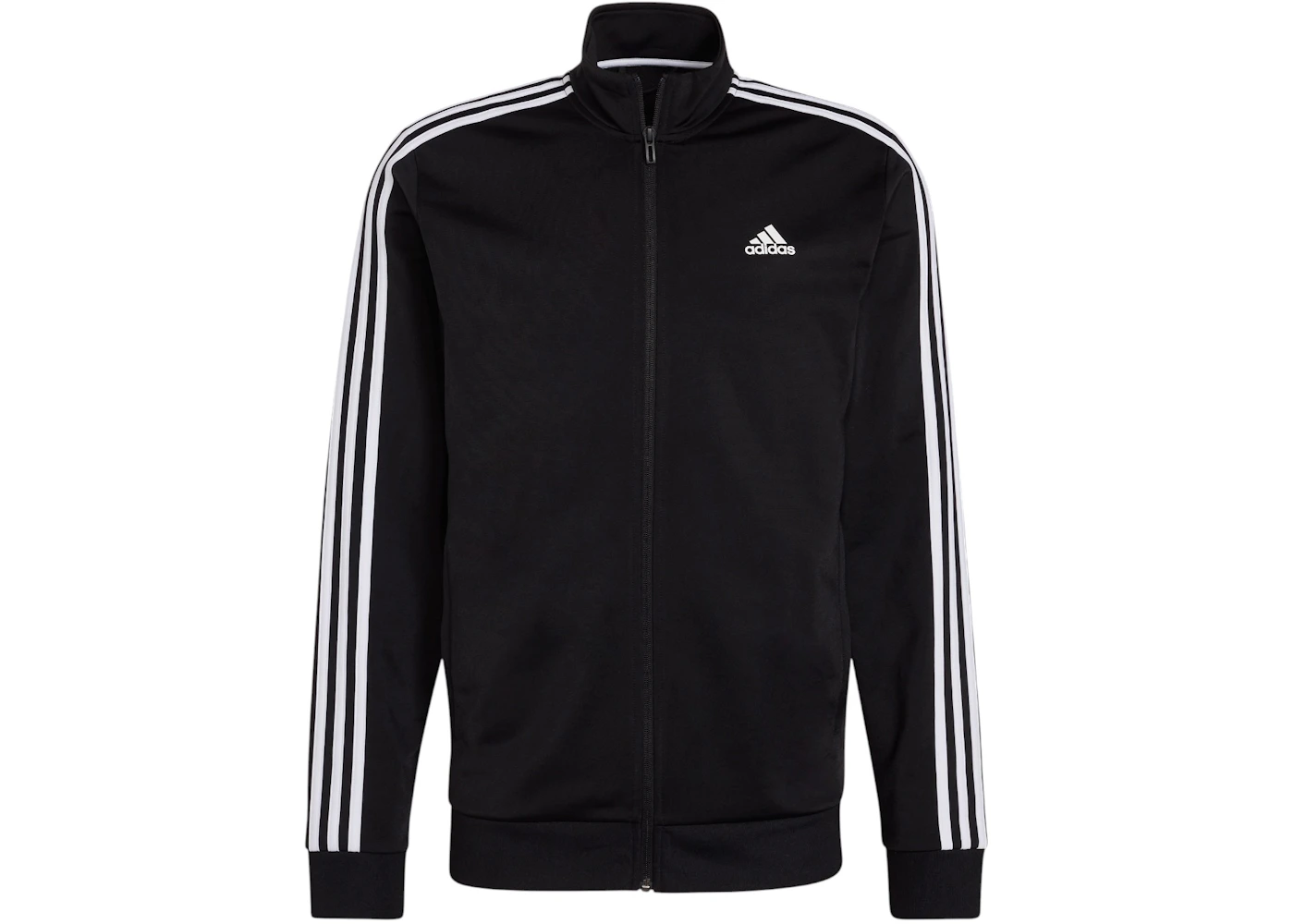 adidas Essentials Warm 3-Stripes Track Jacket Black White