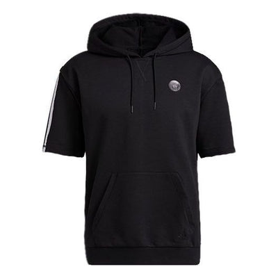 adidas Dm Ss Hoodle Casual Breathable Basketball hooded Sports Short Sleeve Black