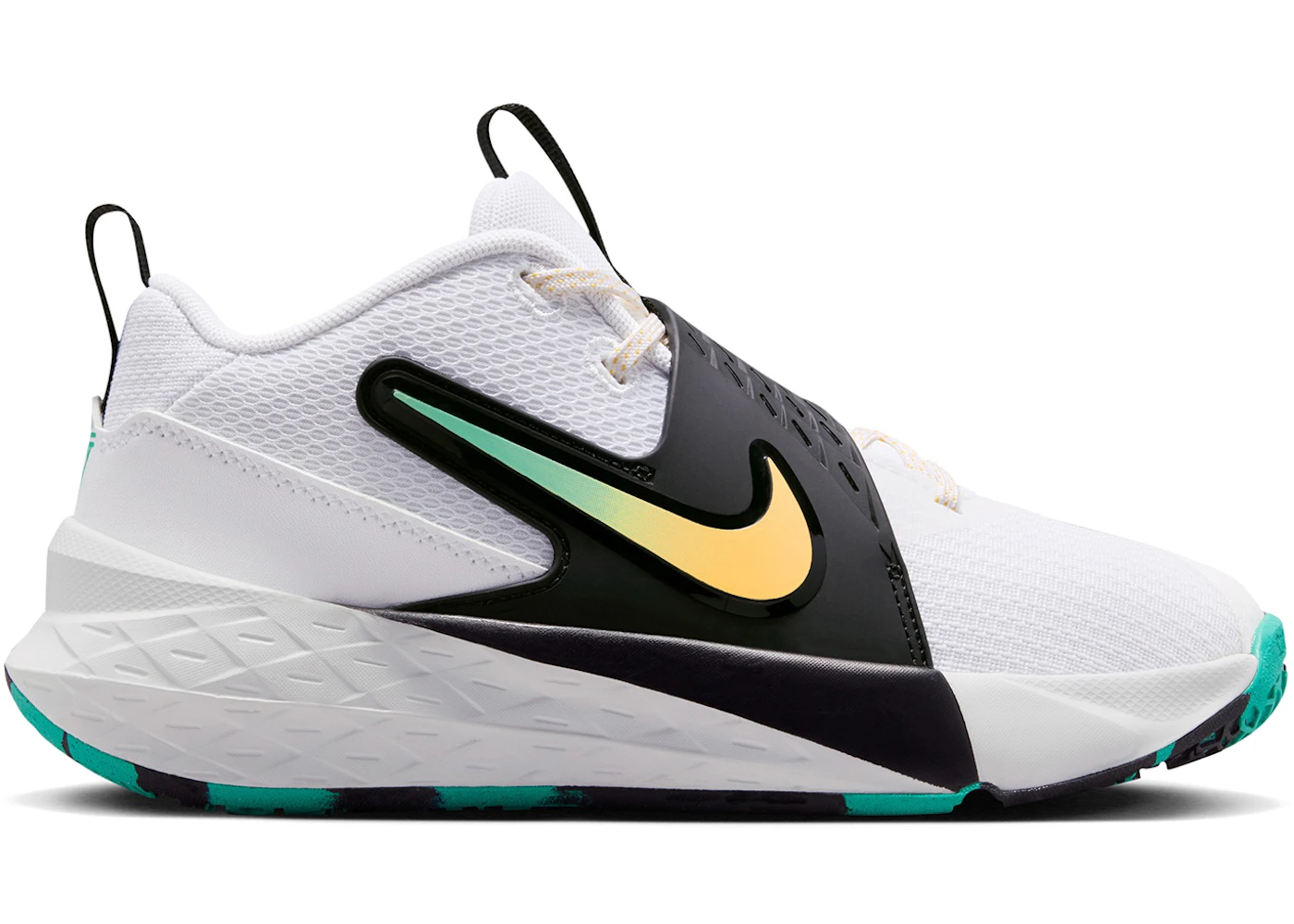 Nike Team Hustle D 12 White Black Emerald Topaz Gold (GS)