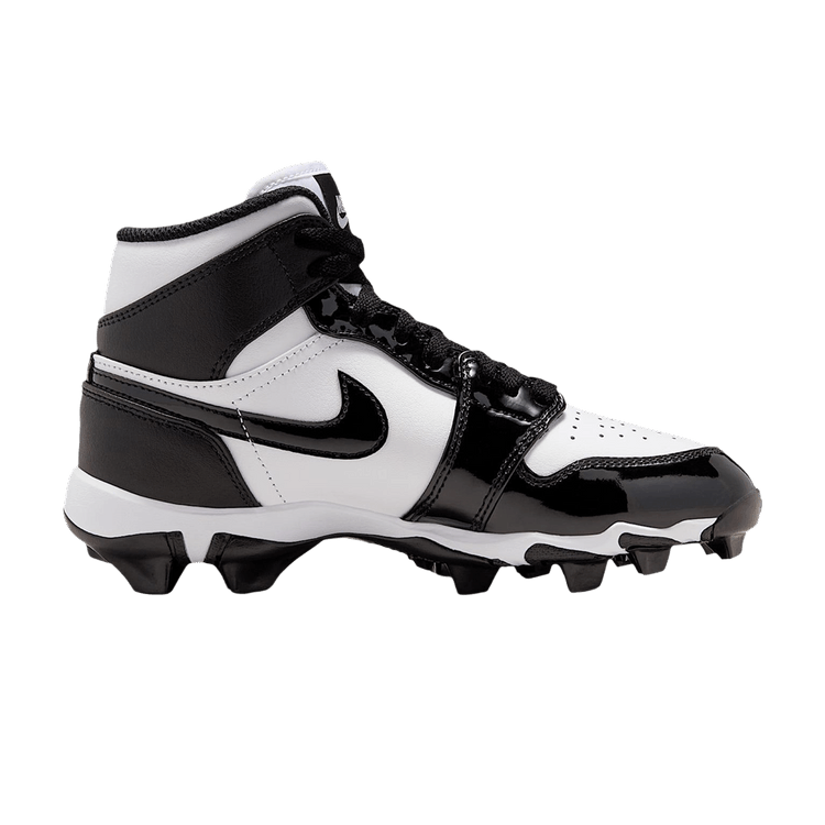 Air Jordan 1 Mid Cleats GS 'White Black'