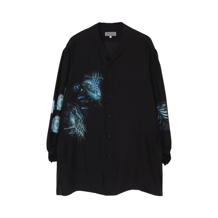 Yohji Yamamoto Pour Homme Sea Scarf Collar Blouse 'Black'