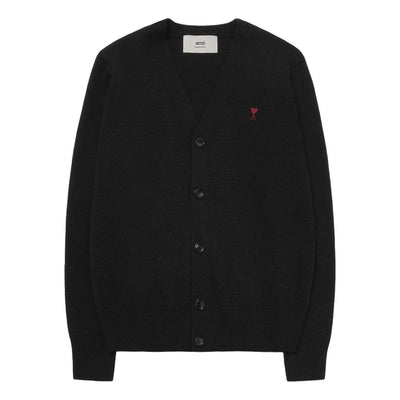 AMI Small Heart Logo Wool Cardigan 'Black'