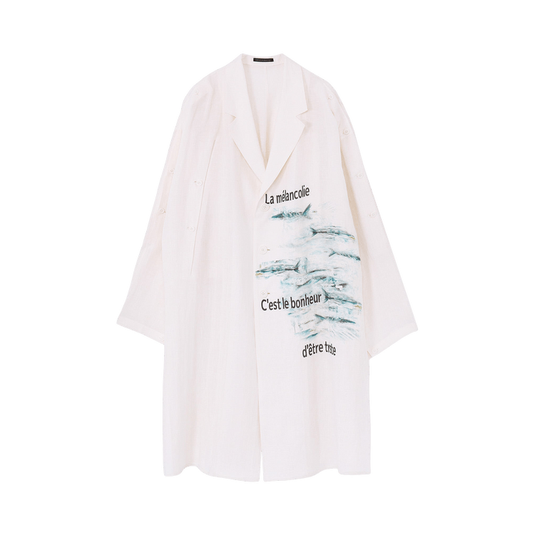 Yohji Yamamoto Pour Homme Sakana Long Jacket 'White'