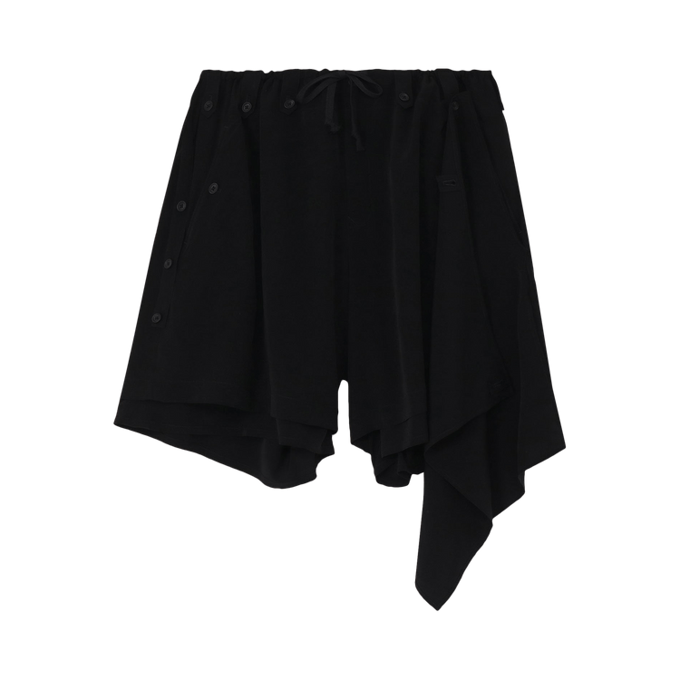 Yohji Yamamoto Pour Homme Drape Panel Attached Short Pants 'Black'
