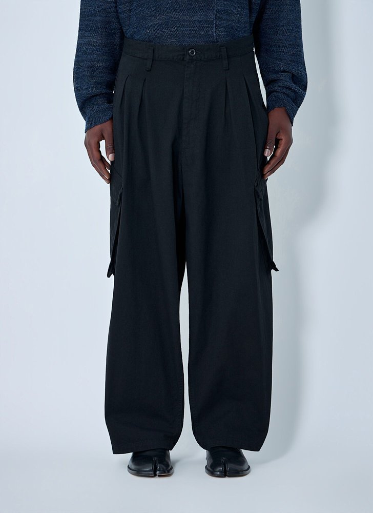 Yohji Yamamoto 12 Tucks Wide-Leg Cargo Pants