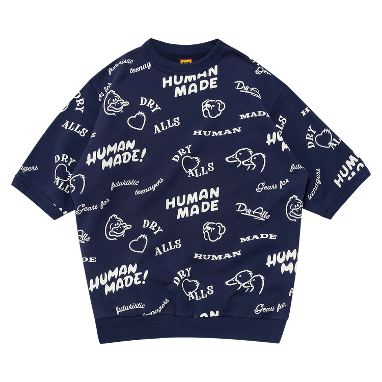 Human Made Printed Short-Sleeve Sweatshirt 'Navy'