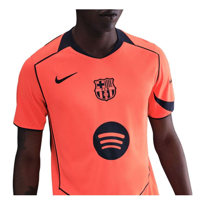 Nike x F.C. Barcelona 2025/26 Stadium Third Dri-FIT Total 90 Replica T-Shirt 'Bright Mango Midnight Navy'