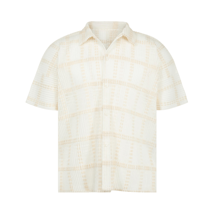 Homme Plissé Issey Miyake Lace Grid Pleats Shirt 'White'