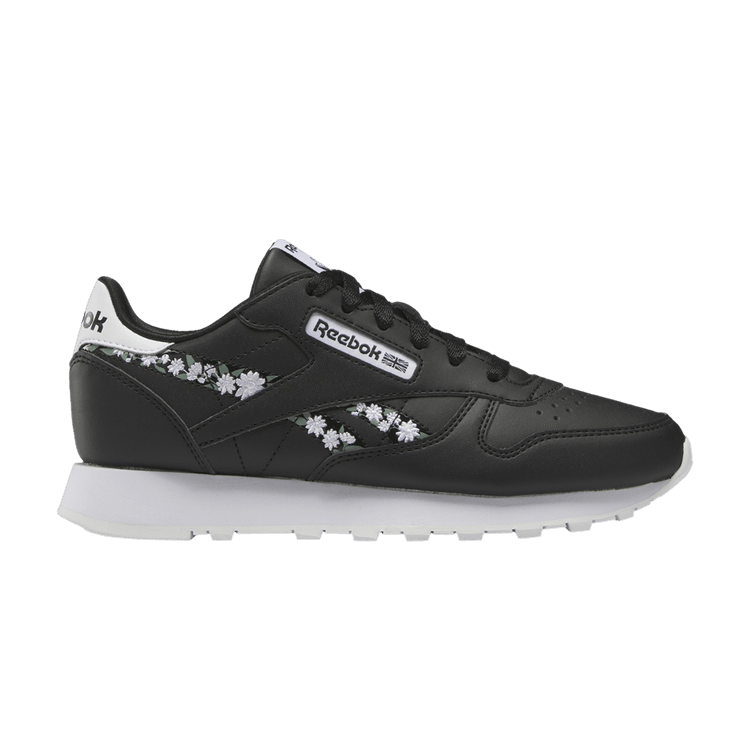 Reebok Classic Leather Big Kid 'Flower Crowns - Black White'