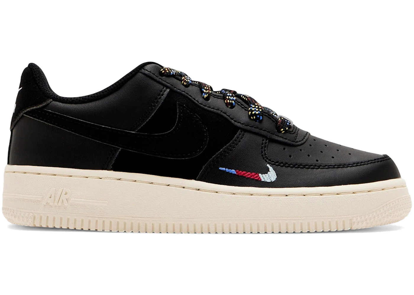 Nike Air Force 1 Low LV8 1 Black Saturn Gold Comet Blue (GS)