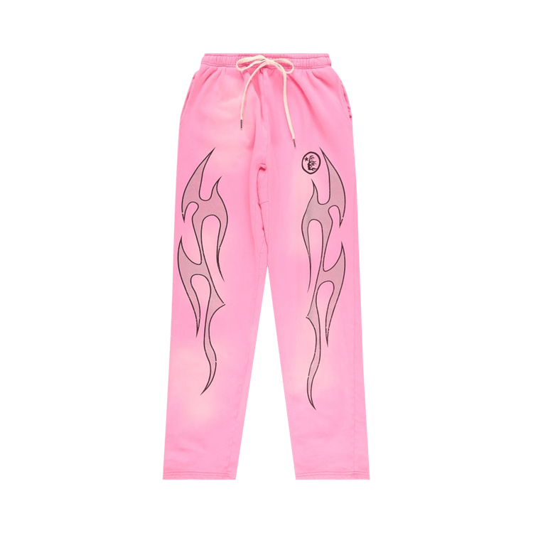 Hellstar Flame Sweatpants 'Pink/Silver'