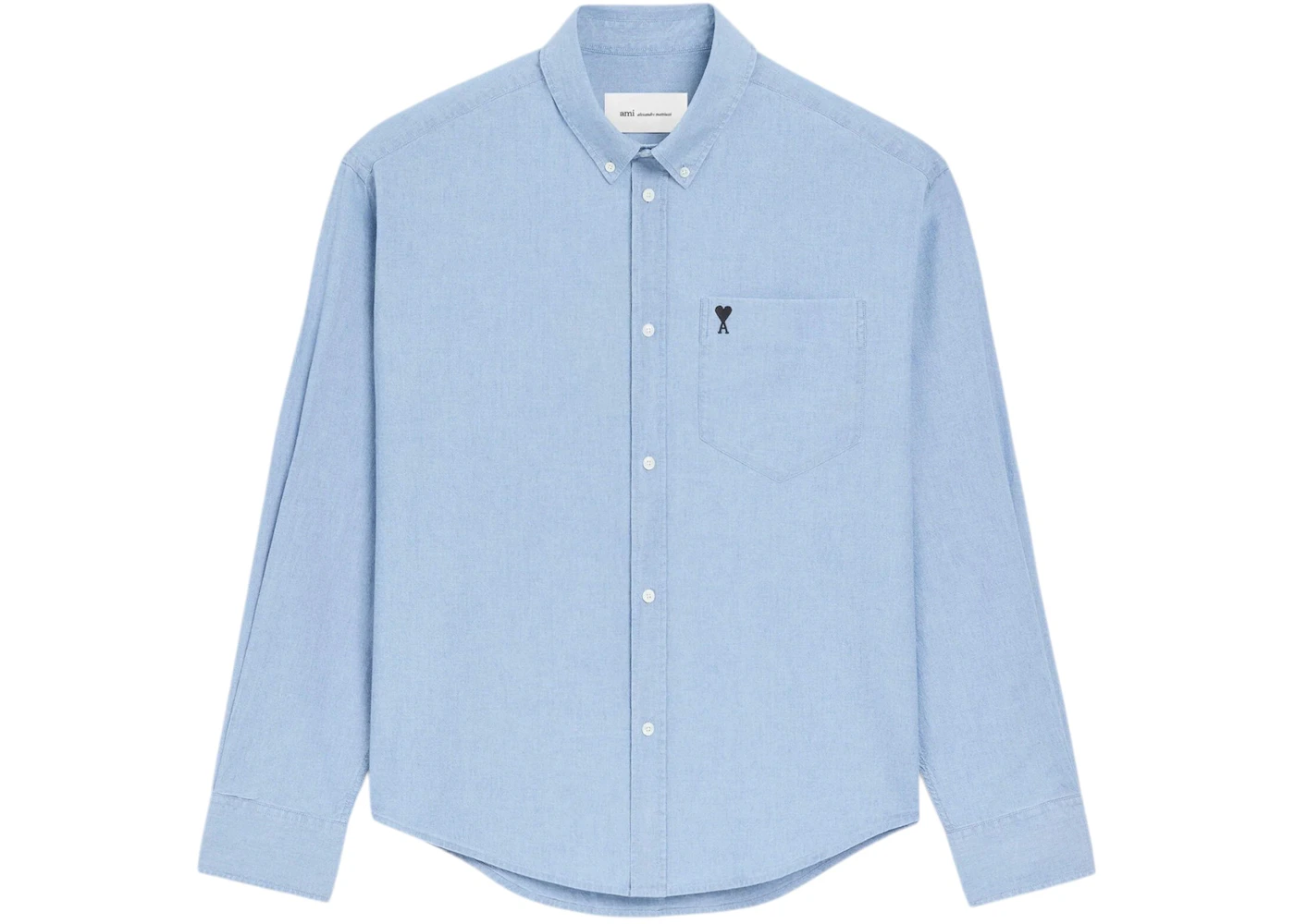 Ami Paris Ami De Coeur Cotton Shirt Blue